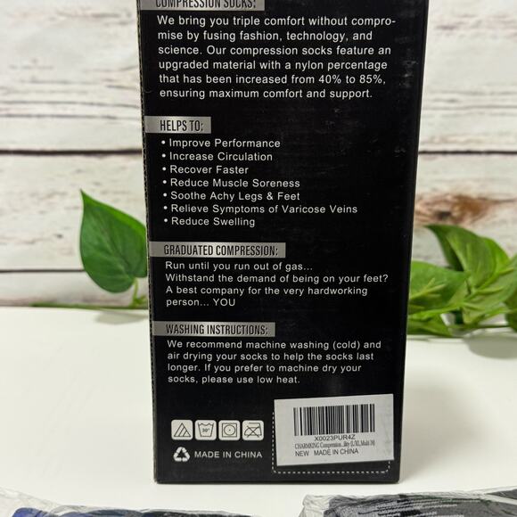 CHARMKING Sport Compression Socks Unisex Circulation 3 Pairs 15-20 mmHg L/XL - Picture 10 of 13